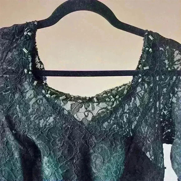 eDressit Black Lace & Satin Formal Dress Size 8 3/4 Sleeve Long Wedding Gown - Picture 7 of 15